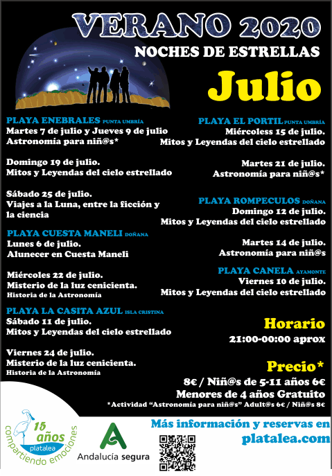 noche de estrellas 2020. Julio 1 1 eventos en Huelva