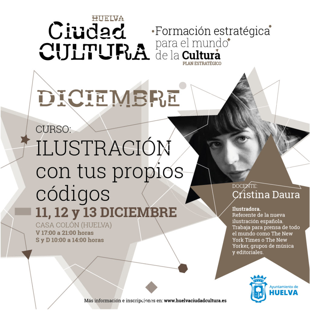 Curso gratuito de ilustración digital con Cristina Daura del 11 al 13 de diciembre en la Casa Colón de Huelva
