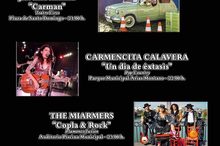 Noche Blanca de la Cultura Aracena 21 conciertos javier ariza carmencita calavera the miarmers