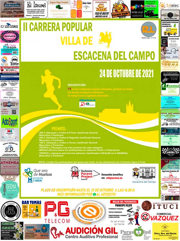 II carrera popular villa de escacena del campo 24 de octubre 2021