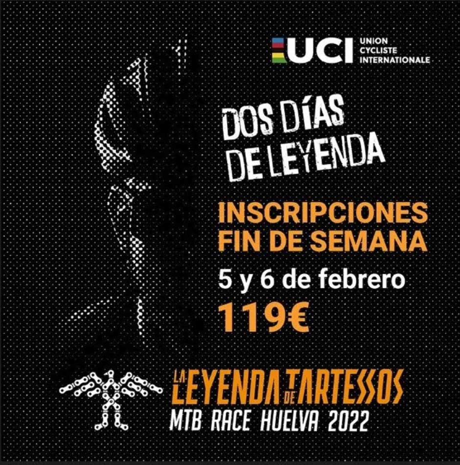 Carrera bicicleta la leyenda de tartessos mtb Race Huelva 2022 mountain bike bici 5 y 6 febrero Huelva