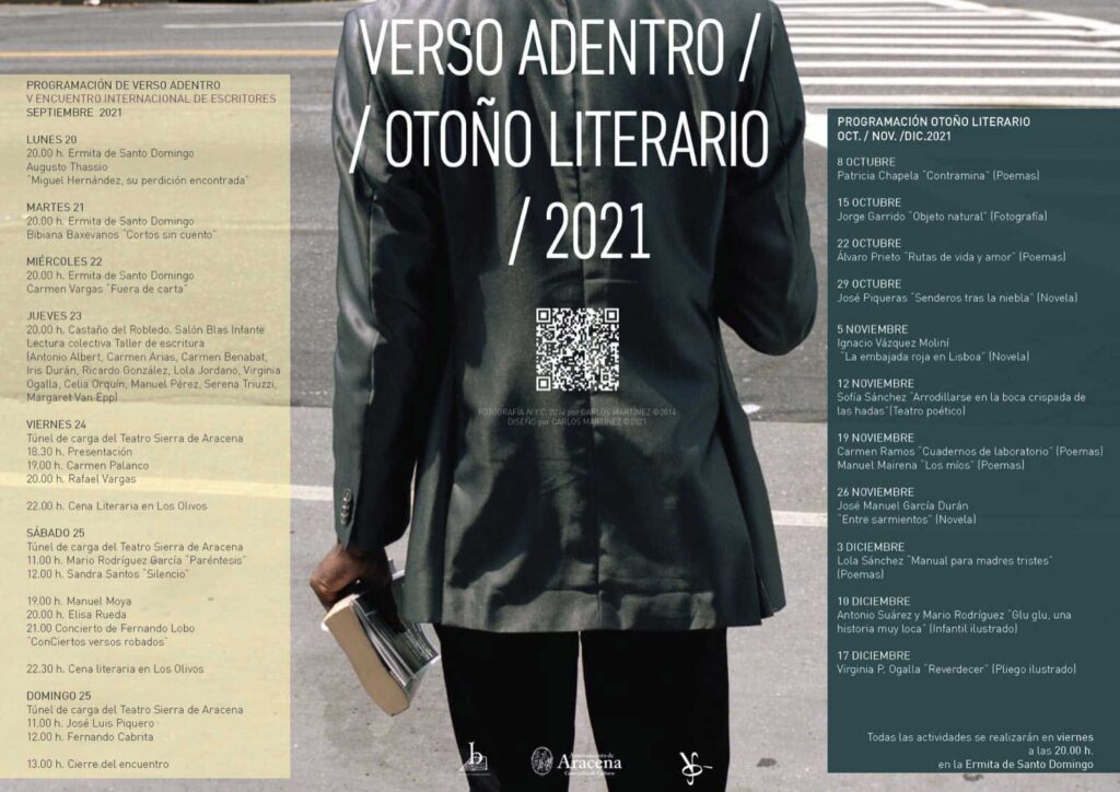 Programacion otono literario Aracena 2021 V encuentro internacional de escritores
