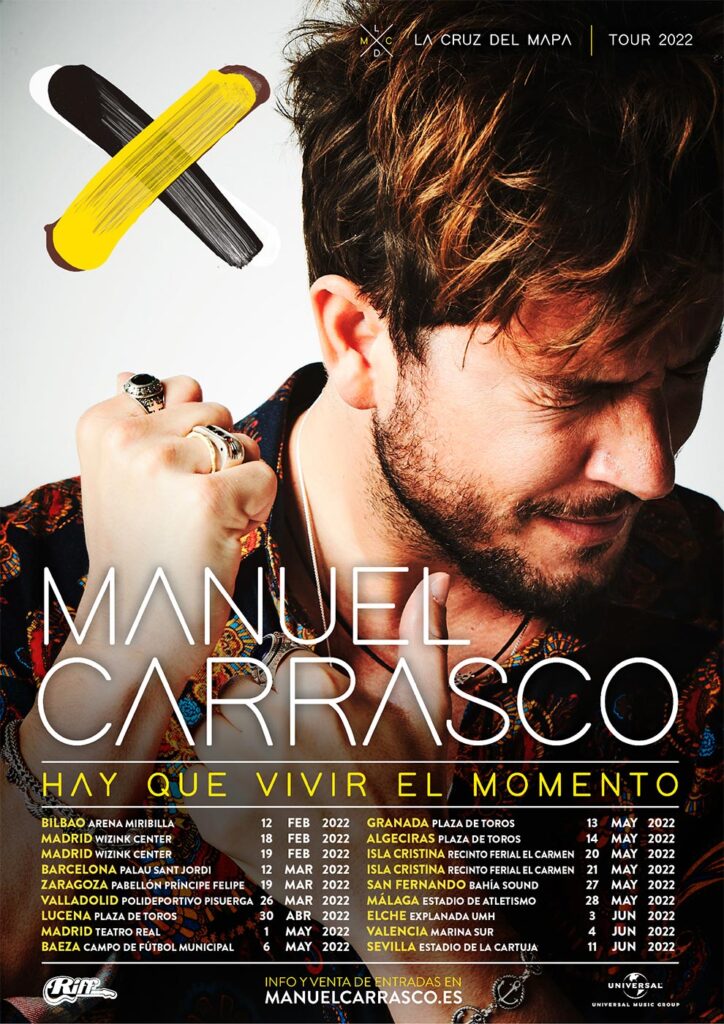 Manuel Carrasco nueva gira cartel 2022 21 y 21 de mayo Isla Cristina Huelva