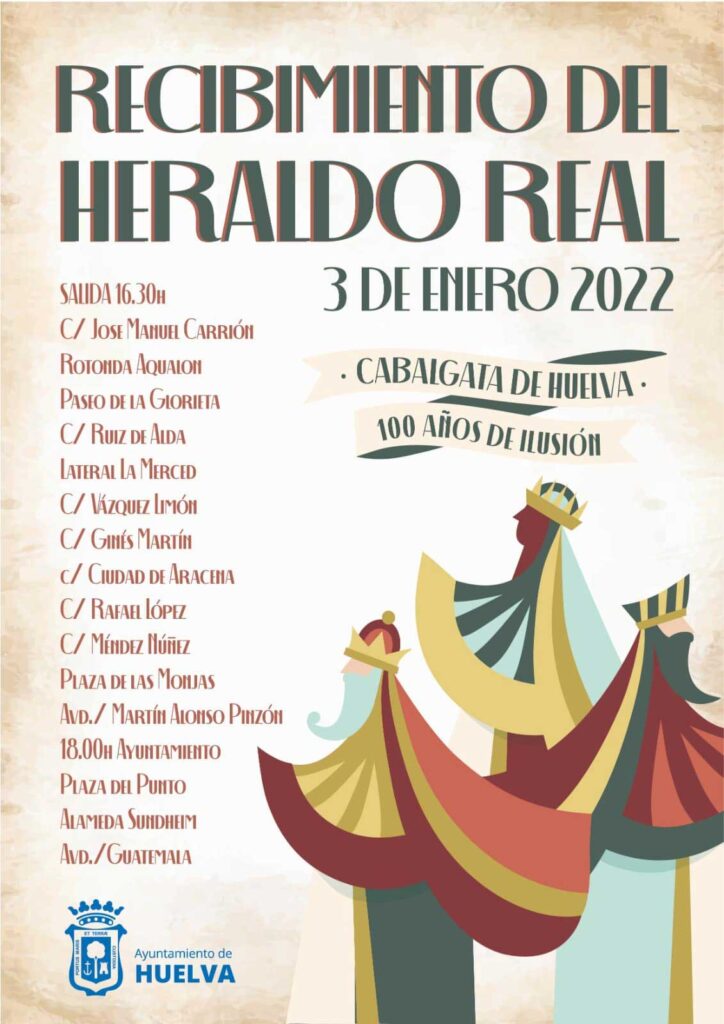 recibimiento del Heraldo Real 3 de enero cabalgata Huelva Reyes Magos 2022
