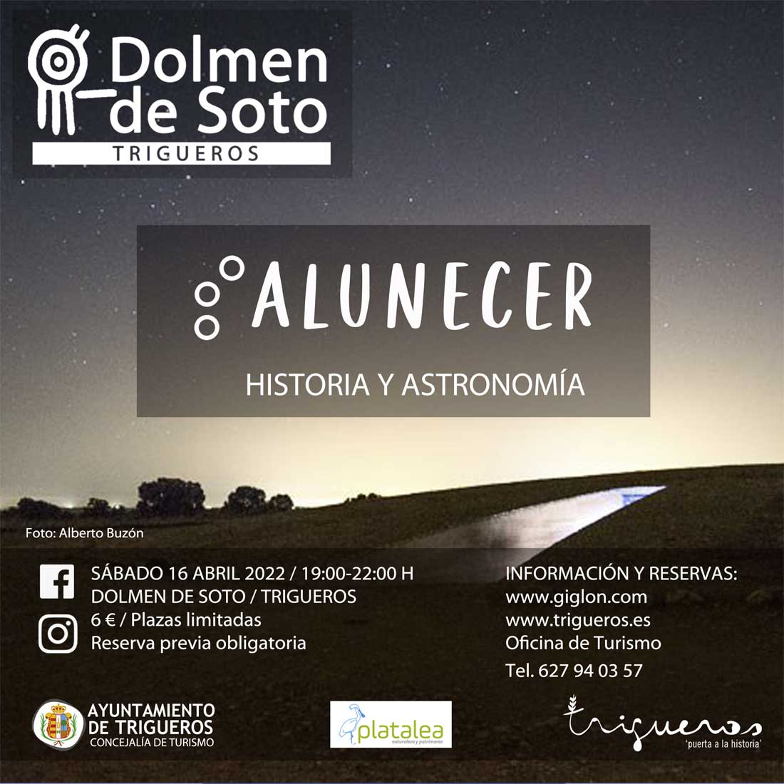Alunecer en el Dolmen de Soto Trigueros 16 de abril 2022