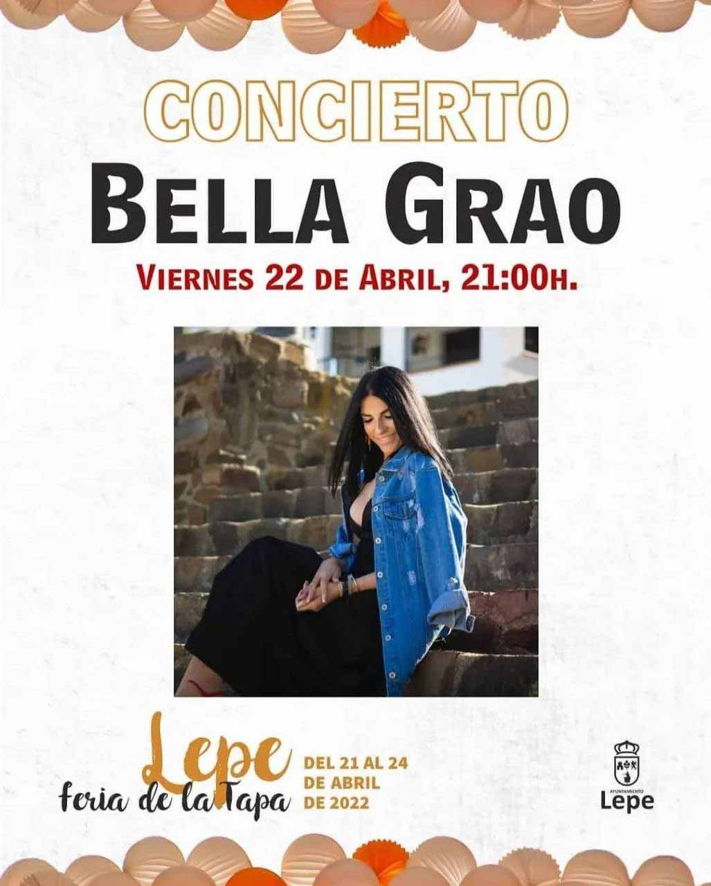 Bella Grao en concierto 22 de abril feria de la tapa Lepe 2022