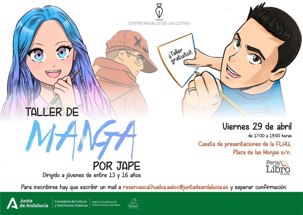 Taller de Manga con Jape 29 de abril feria del libro Huelva
