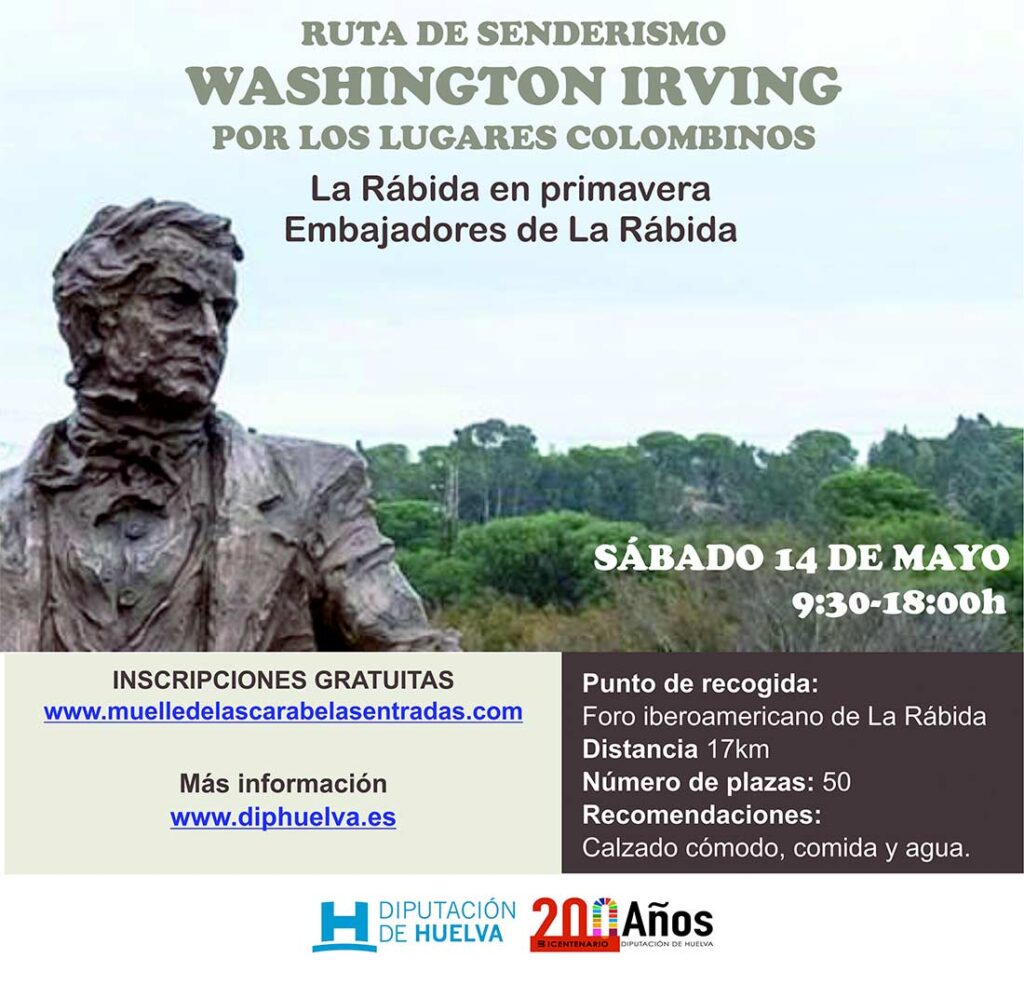 Ruta senderismo lugares colombinos 14 de mayo 2022 Washington Irving la rabida en primavera