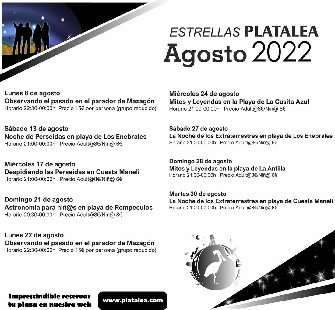Noches de estrellas agosto 2022 playas de Huelva
