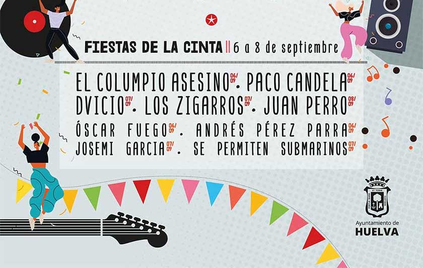 Cartel Fiestas de La Cinta 2022 Huelva conciertos