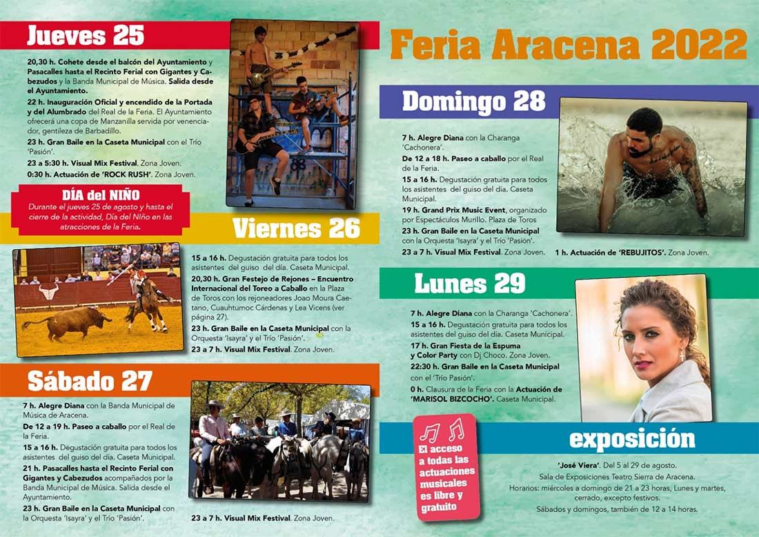 Cartel programacion Feria de Aracena 2022