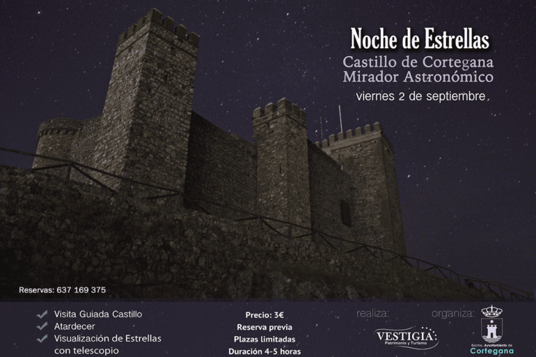 Noche de estrellas Castillo de Cortegana Mirador Astronomico 2 de septiembre 2022