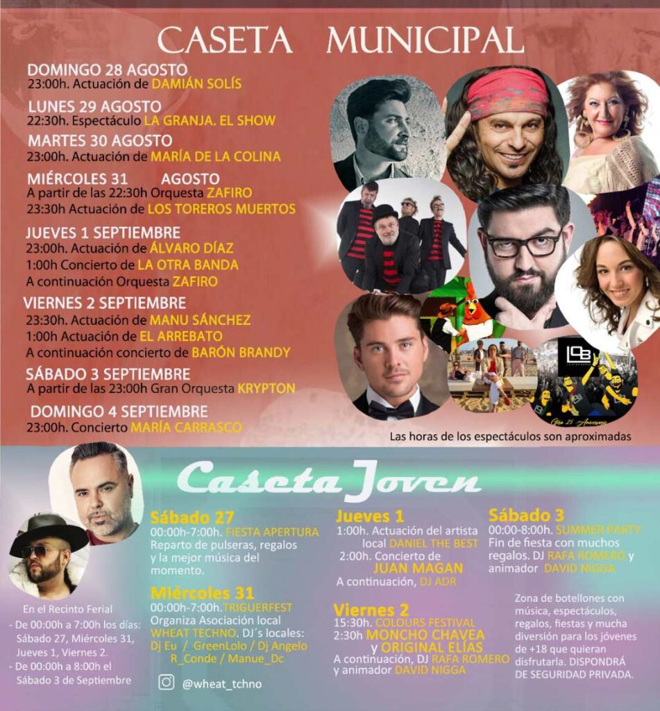 Programacion fiestas capeas Trigueros 2022