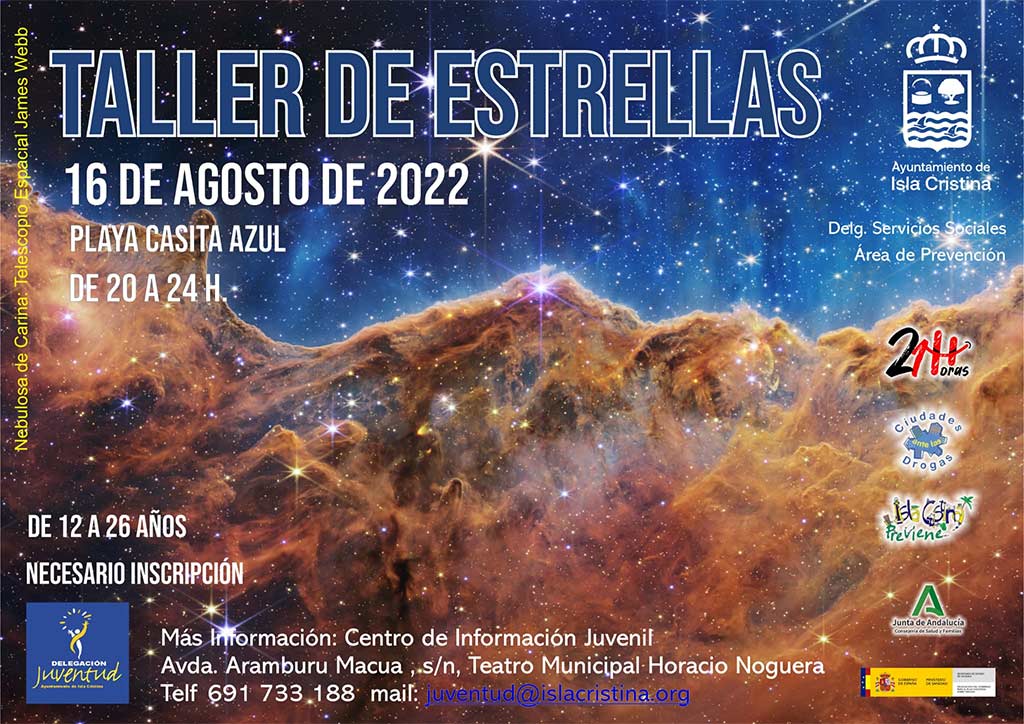 Taller de estrellas en Isla Cristina 16 de agosto playa casita azul