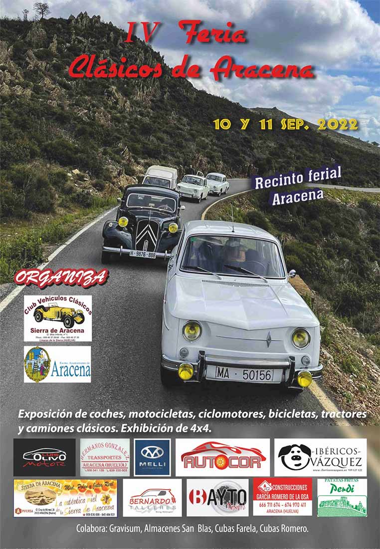 Feria de coches clasicos de Aracena 10 11 de septiembre 2022 Recinto Ferial