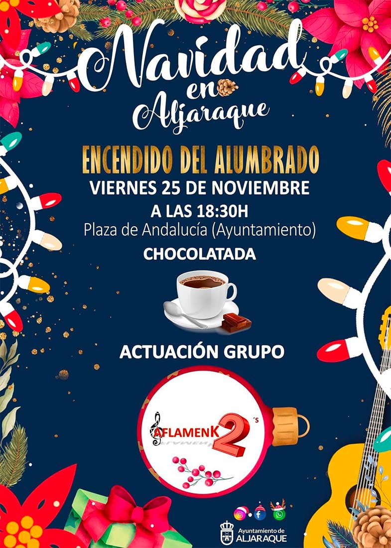 Navidad en Aljaraque 25 de noviembre Chocolatada concierto aflamenk2
