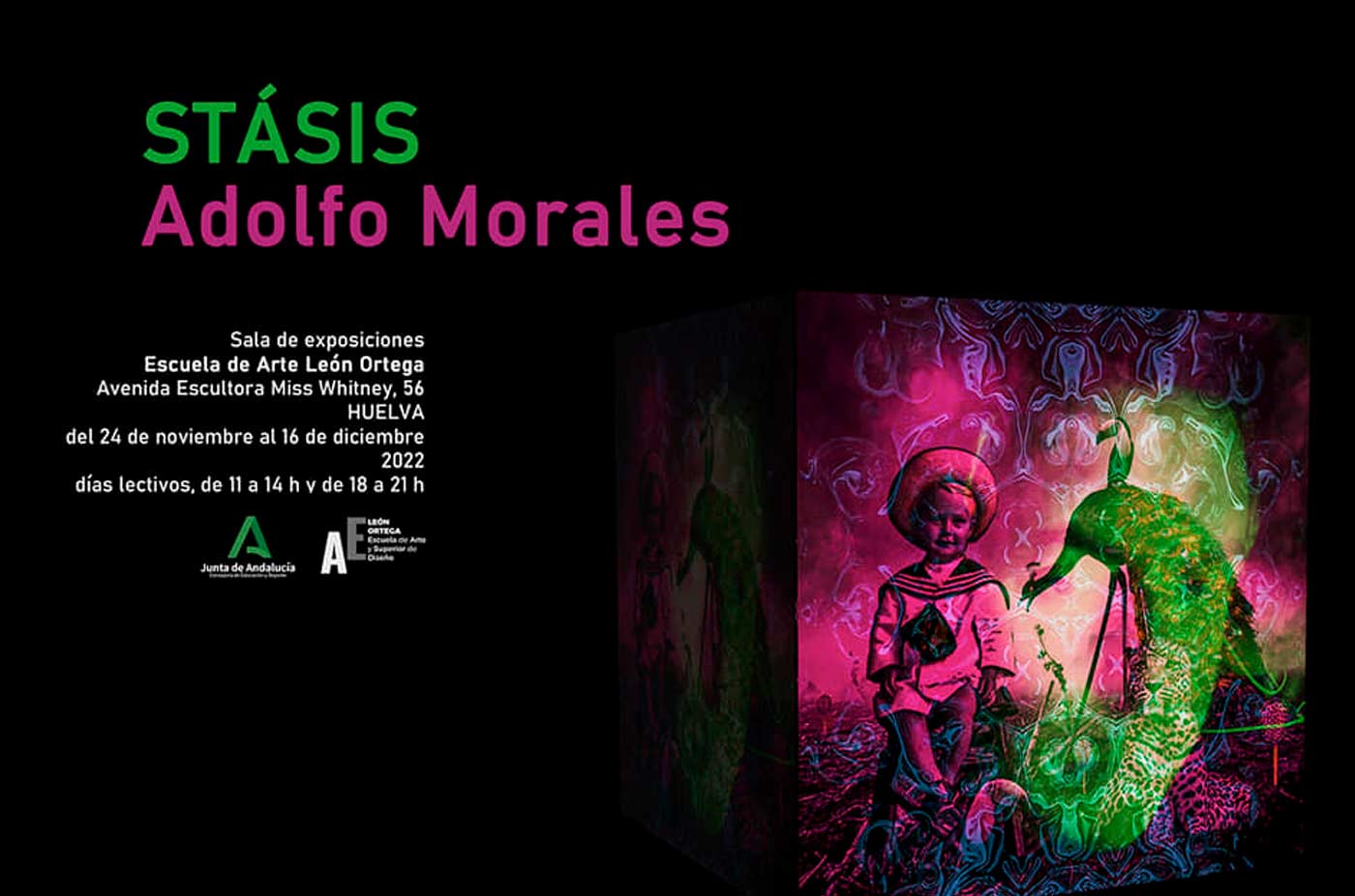 Stasis exposicion de Adolfo Morales Escuela de artes Leon Ortega