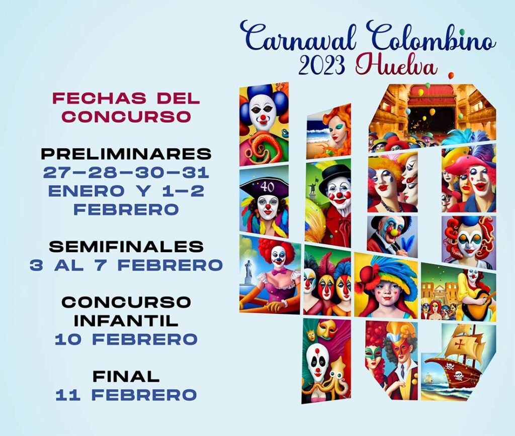 Fechas Concurso Carnaval Colombino 2023 Huelva