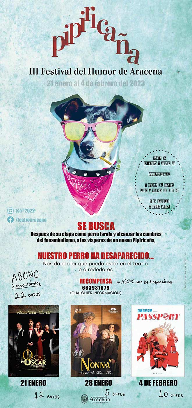 Programacion Festival de Humor de Aracena Teatro Pipiricana 2023