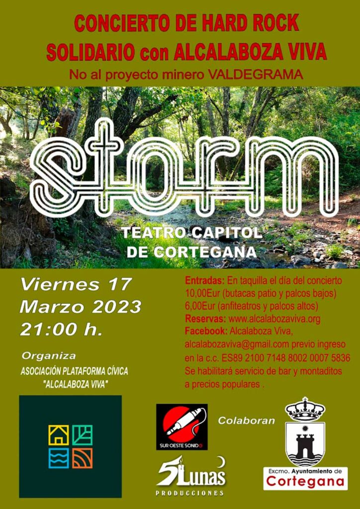 Concierto Alcalaboza viva 17 de marzo Storm Cortegana