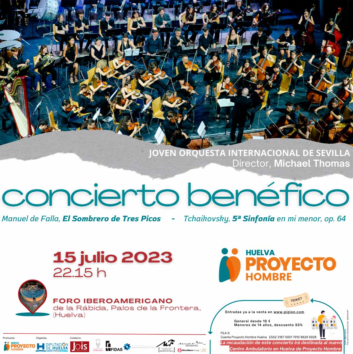 Concierto Benefico Joven Orquesta de Sevilla Proyecto Hombre 15 de julio 2023 Foro Iberoamericano