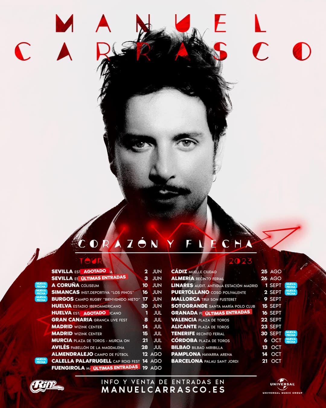 Gira Manuel Carrasco 2023 corazon y flecha