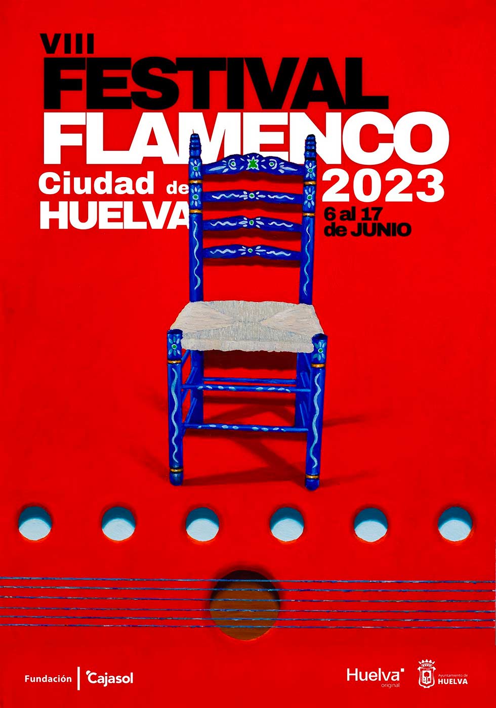 Festival de Flamenco Huelva 2023 Sara Baras Estrella Morente del 6 de junio al 17 2023 Huelva Cartel obra de Mario Marín