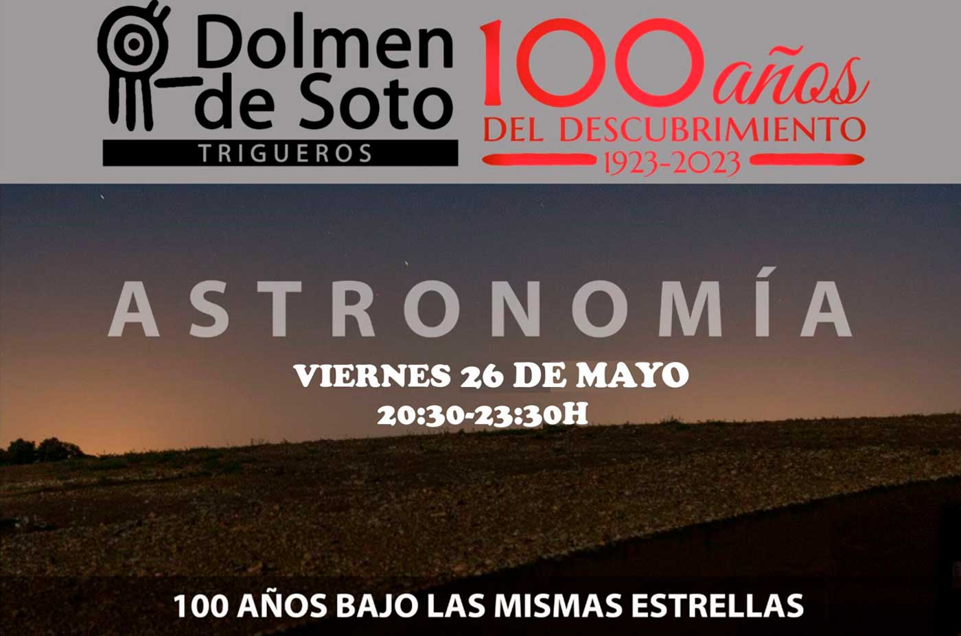 astronomia dolmen de soto Huelva noche de estrellas 26 de mayo