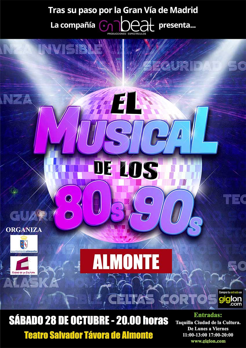 El musical de los 80 90 Almonte 28 de octubre 2023