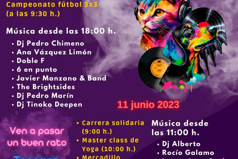 Animal Music 2023 Huelva programacion de actividades protectoras de animales 10 de junio carpas avenida de Andalucia