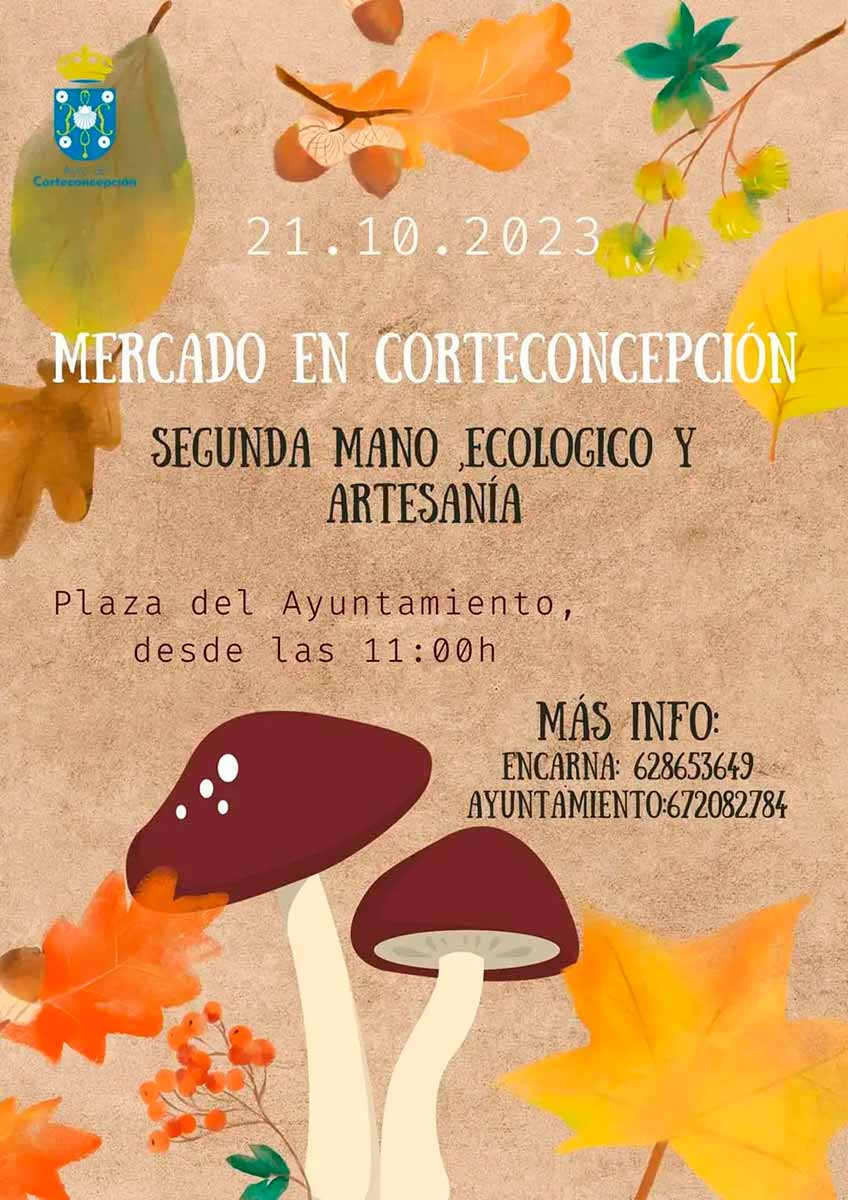 Mercado en Corteconcepcion segunda mano ecologico artesania 21 de octubre 2023