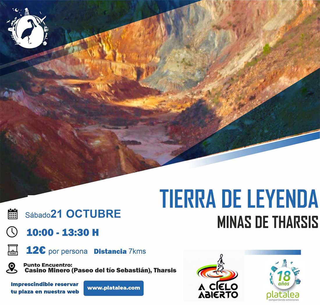 Tierra de leyenda minas de Tharsis paseo guiado 21 de octubre 2023 platalea a cielo abierto