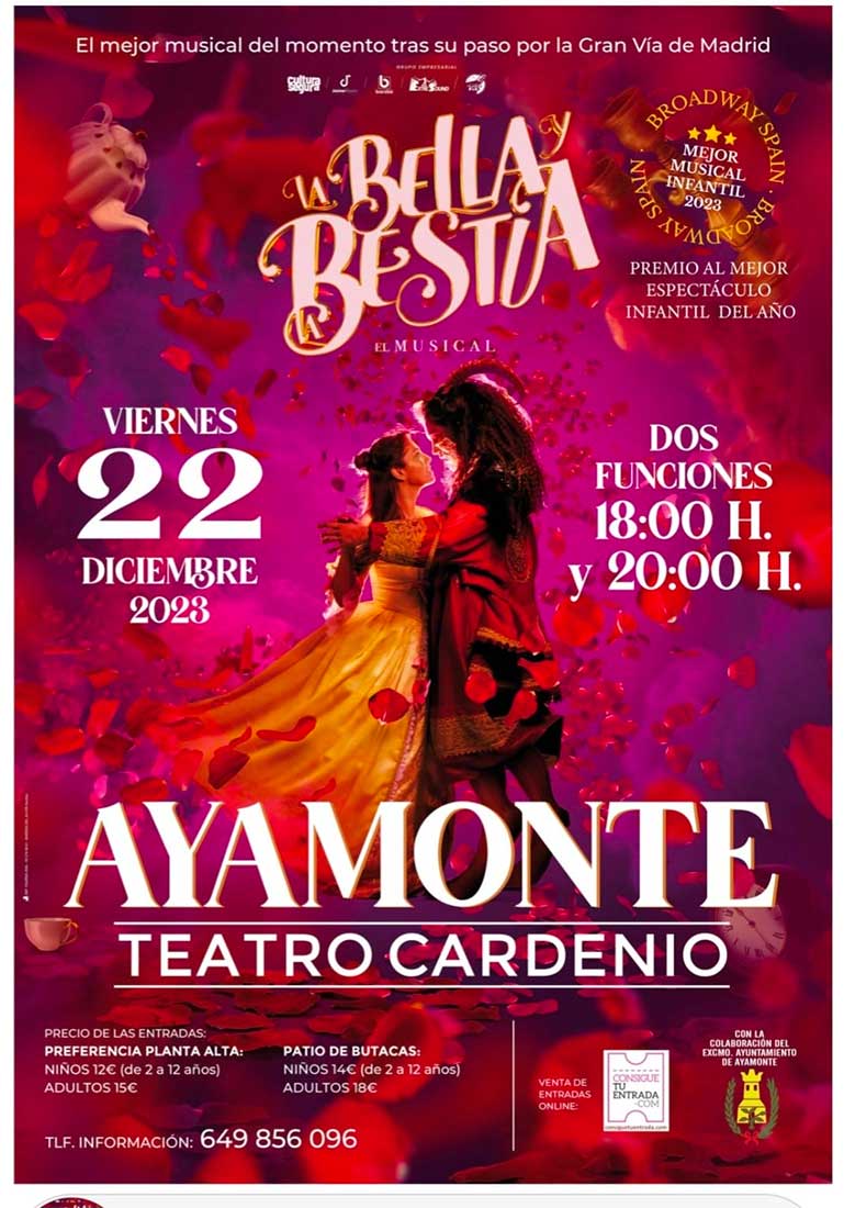 La bella y la bestia Ayamonte Teatro Cardenio 22 de diciembre 2023