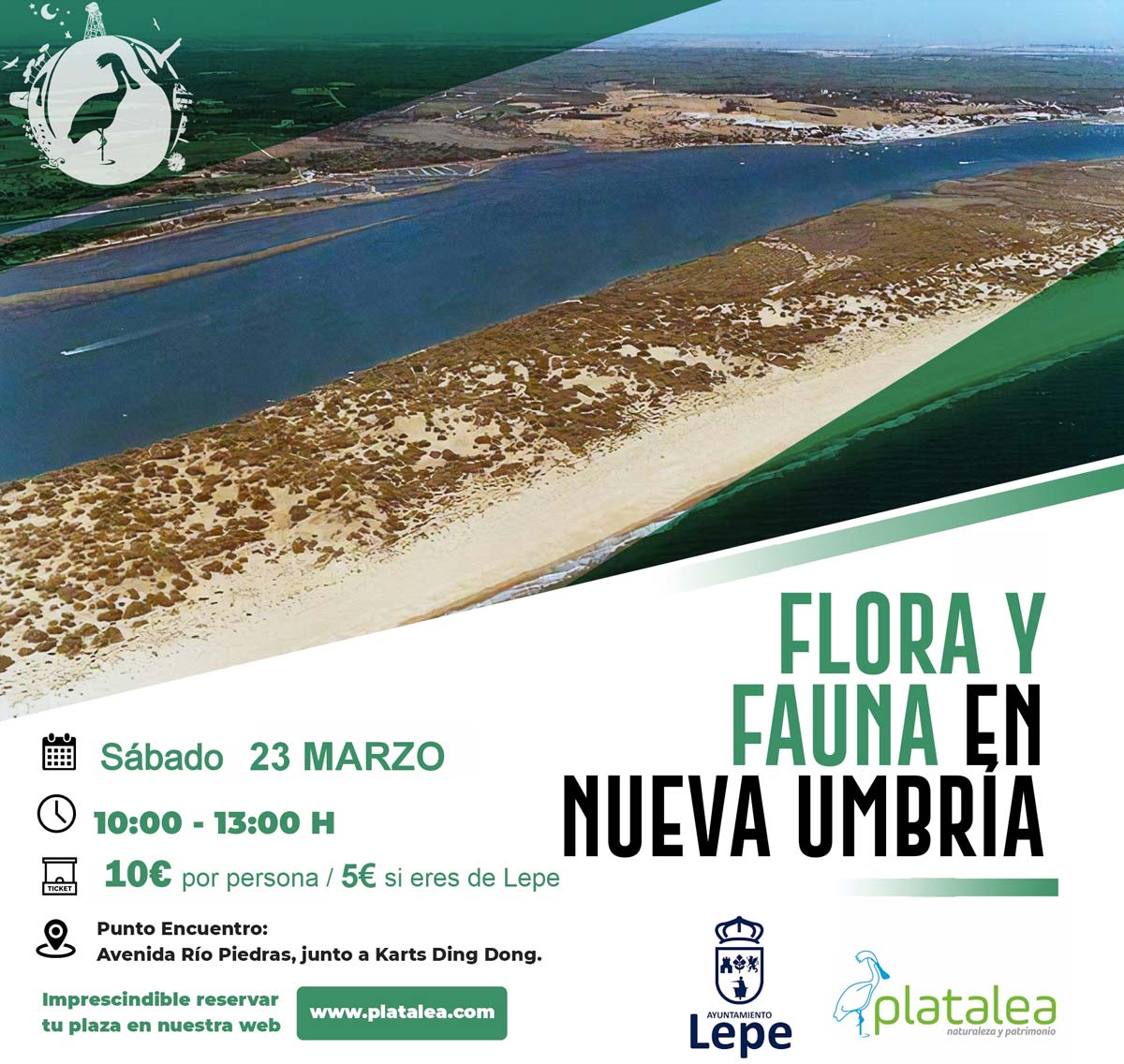 Flora y fauna en nueva umbria Lepe senderismo Platalea 23 de marzo