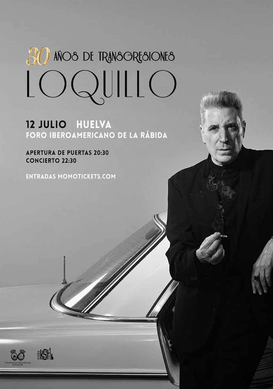 Loquillo en concierto en Huelva 30 anos de transgresiones Foro Iberoamericano de la rabida 12 de julio